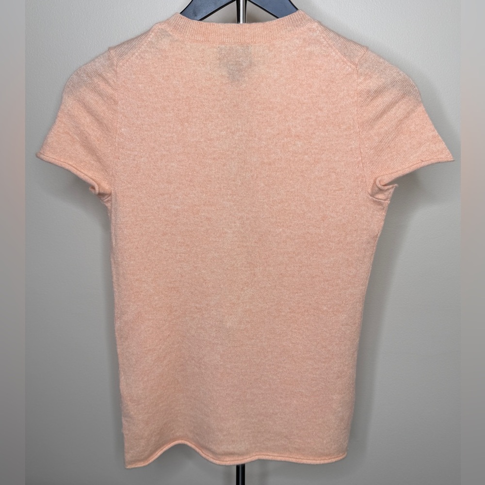 J. Crew 100% Cashmere Women's Peach Short Sleeve Tee - Picture 3 of 9